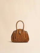 Petit sac Tulipea en cuir nubuk marron