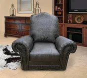 Custom Republic Rocker Swivel Recliner With Cowboy Tool Accent