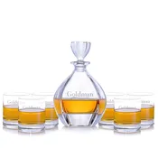 Custom Laguna Liquor Decanter 7pc. Rocks Gift Set by Crystalize