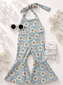 Andi Pleated Bell Bottom Jumpsuit - Happy Daisy