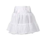 Little Girls Lace Embellished White Bouffant Half Slip #000324