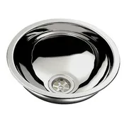 Ambassador Half-Sphere Sink, Ultra Mirror, 11-1/2" dia., 2" Drain