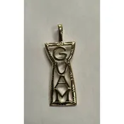 14KT Yellow Gold, Guam Latte Stone Pendant