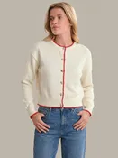 Addie: Contrast Trim Cotton Cardigan