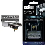 Braun 31s Genuine  Replacement Foil and Cutter - Fits Series 3, Contour, Flex XP- 5000 Series Only - Silver - Made In Germany