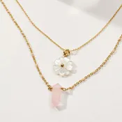 Blooming Crystal Layered Necklace Set