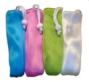 Exfoliating Mesh Soap Saver Bag 4 Pack- Assorted Colors