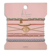 K'lani hair tie bracelets - "Explore" Gold Compass Charm Hair Tie Bracelets