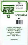 Evergreen 3035 Styrene S Passenger Car Siding Scale 2-1/4" Spacing 6x12" Sheet