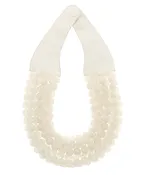 Agate Ball Magnetic Clasp Necklace - Ivory
