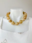 25mm Marble Ball Necklace Natural