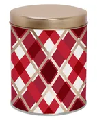 Burgundy Diamonds Candy Tin — 4-1/16" dia. x 4-7/8" ht