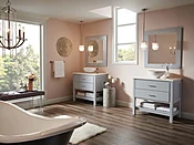 Bertch 30" Interlude Vanity with White Quartz Countertop and DXV Single Hole Faucet — J&D Whirlpool Kitchen & Bath Outlet