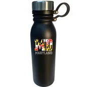 17oz Stainless Strap Bottle- Maryland Flag BLACK