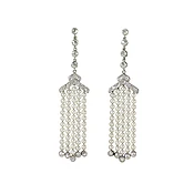 Art Deco Pearl and Diamond Earrings