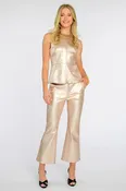 Claire Top in Metallic Denim
