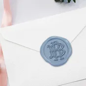 2 Initial Wedding Duogram Adhesive Wax Seals-Baelon #LS245BA