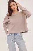 Axel Pullover Sweater, Heather Latte
