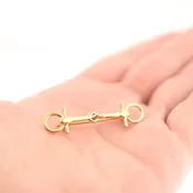 14K Yellow Gold Equestrian Snaffle Bit Bar Brooch | Equine Jewelry