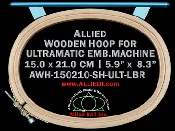 15.0 x 21.0 cm (5.9 x 8.3 inch) Oval Allied Wooden Embroidery Hoop, Single Height - Ultramatic 242 mm Long Bar Type Flat Table