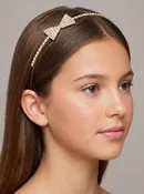 Big Crystal Bow Headband in Gold