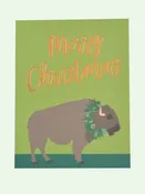Buffalo Foil Christmas Card (blank inside)