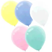 Amscan Assorted Pastel Solid Color Latex 12" Balloons - 72 Count