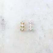 10mmx3mm Rhodium Plated Dainty Tiny CZ Trio Bar Pave CZ Small Drop Charm Cubic