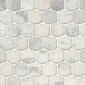 Africa Tempesta Polished Palatine Marble Mosaic Wall and Floor Tile - 13 x 13 in.