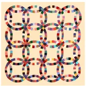 1.75″ Ceramic Tile Ornament – Double Wedding Ring