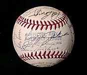 1973 WS Champion Oakland Athletics Signed Baseball. Reggie Jackson, Catfish Hunter, Fingers — The Bullpen Sports Collectibles
