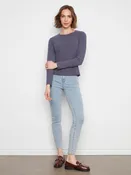 CHARLIE B Long Sleeve Crew Neck Top