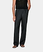 Black Wide Leg Straight Trousers