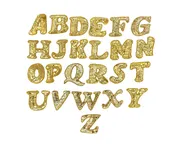 2.5” Bright Gold Sequin Letter Appliqué