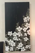 Black & White floral canvas