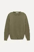 Cotton Crewneck Sweater in Green