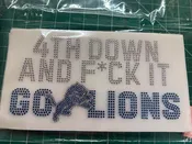 4th Down Go Football Rhinestone Transfer