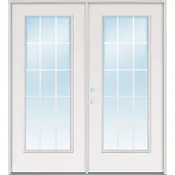 15-Lite GBG Fiberglass Patio Prehung Double Door Unit