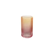 14oz Ribbed Drinking Glass - Yellow & Pink Ombre