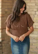 Crochet Round Neck Short Sleeve Top