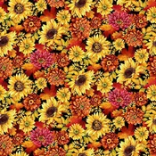 Seeds of Gratitude - 7697-99 Black Multi - Med. Allover Flowers  - Studio E Fabrics