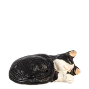 1 Inch Scale Black and White Cat Laying Right Dollhouse Miniature