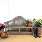 A Stylish English Teak Garden Bench