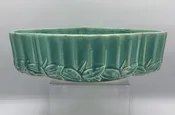 1940s McCoy Pottery Turquoise Console Leaf Planter /b