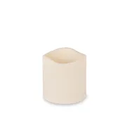 6" x 6" Wavy Edge Bisque Resin Indoor/Outdoor LED Candle