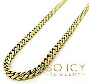 10k Solid Yellow Gold Tight Link Franco Chain 18-26 Inch 3mm