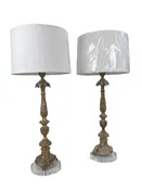 18th Century Gilt Candlesticks converted to Lamps