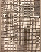 Tribal Motifs Geometric Modern Brown and Cream Rug 11462