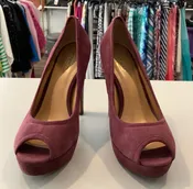 7.5B Coach Suede Plum Breanna Heels