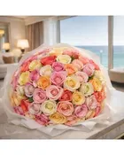 100 Pastel Color Wrapped Bouquet